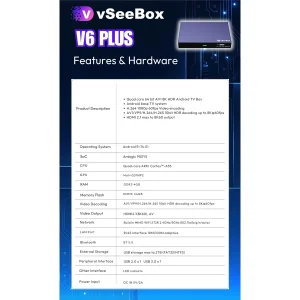 vSeeBox V6 Plus 64GB 8K HD Officially Authorized Voice Control