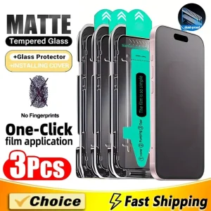 3-Pcs Oleophobic Coating Dust Free Easy Installation Matte Screen Protector For iPhone 12-17