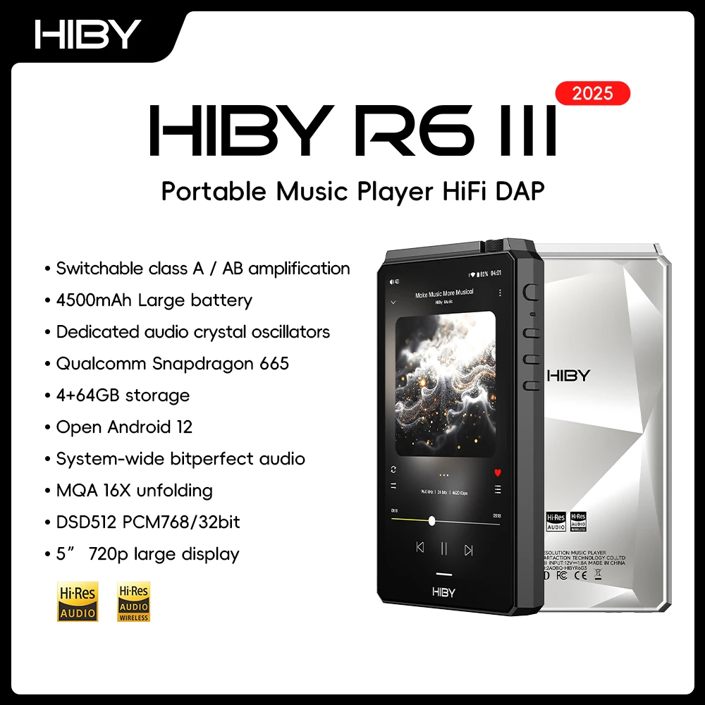 HiBy R6III 2025 / R6 Gen 3 Android 12 Music Player - Image 1